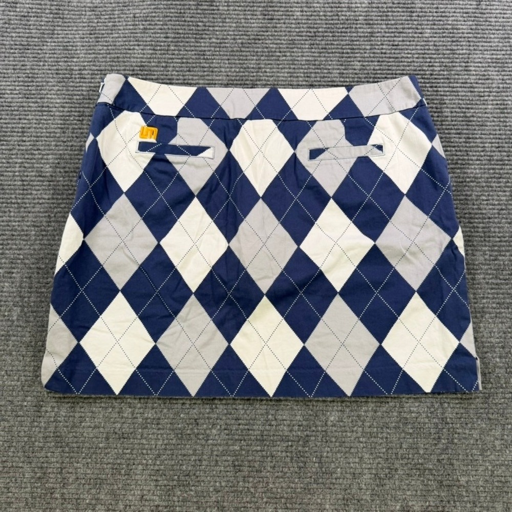 Loudmouth Ladies Golf Skort Women 16 Nevada Wolf Pack Argyle Navy White Grey - Picture 2 of 15